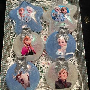 Disney Frozen Holiday Ornament Set - Blue and Silver